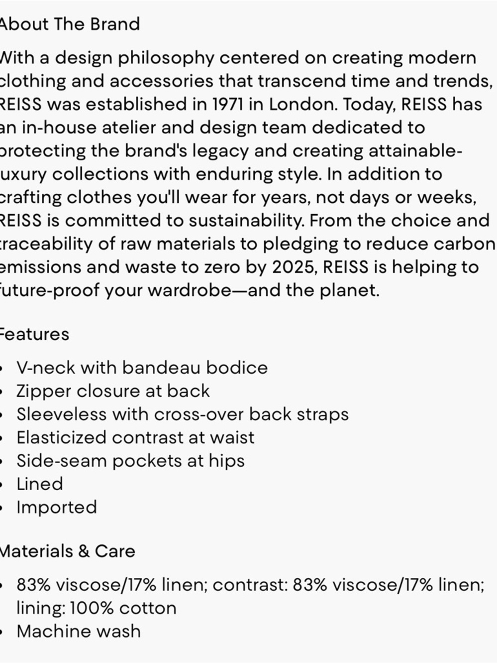 Reiss Ivory and Black Contrast-Trim Midi Dress - Picture 6 of 8